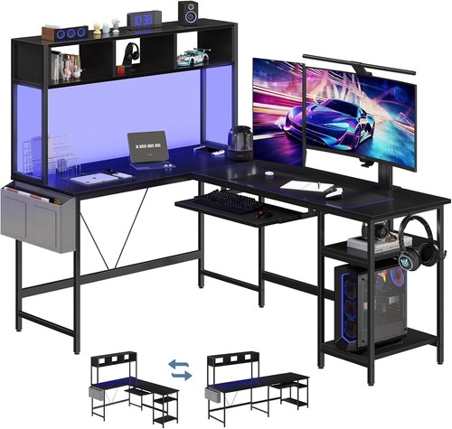 Shaped gaming desk - shaped,