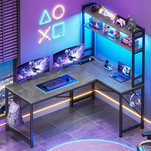 Shaped computer gaming desk - computer,